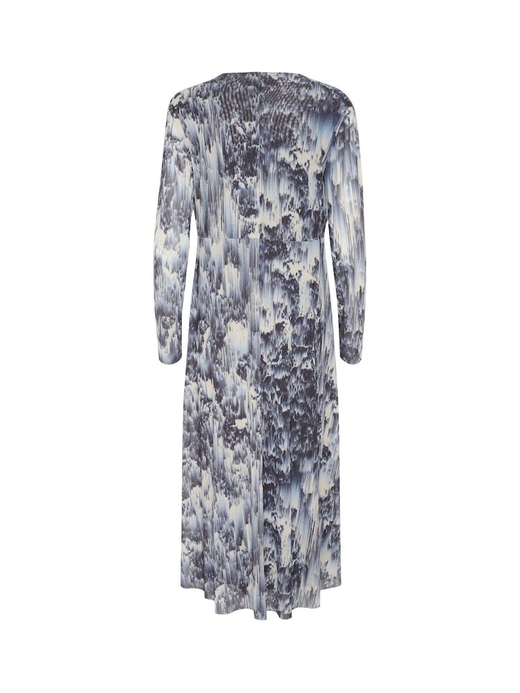 Soaked in Luxury Blue Hartley Printed Mesh Maxi Dress - Image 5 of 5