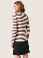 Soaked in Luxury Natural Spina Crew Neck Striped Pullover Jumper - Image 2 of 6
