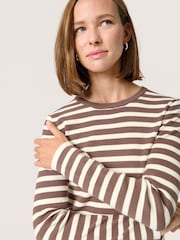 Soaked in Luxury Natural Spina Crew Neck Striped Pullover Jumper - Image 4 of 6