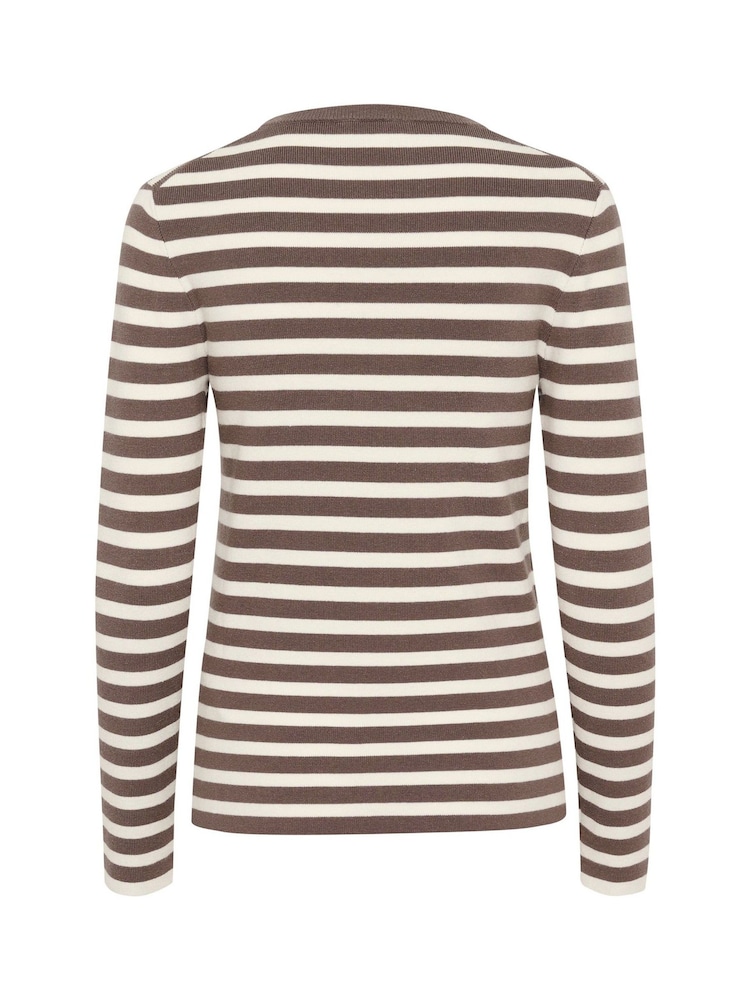Soaked in Luxury Natural Spina Crew Neck Striped Pullover Jumper - Image 6 of 6