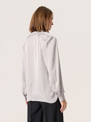 Soaked in Luxury Grey Ioana Long Sleeve Casual Fit Blouse - Image 2 of 6