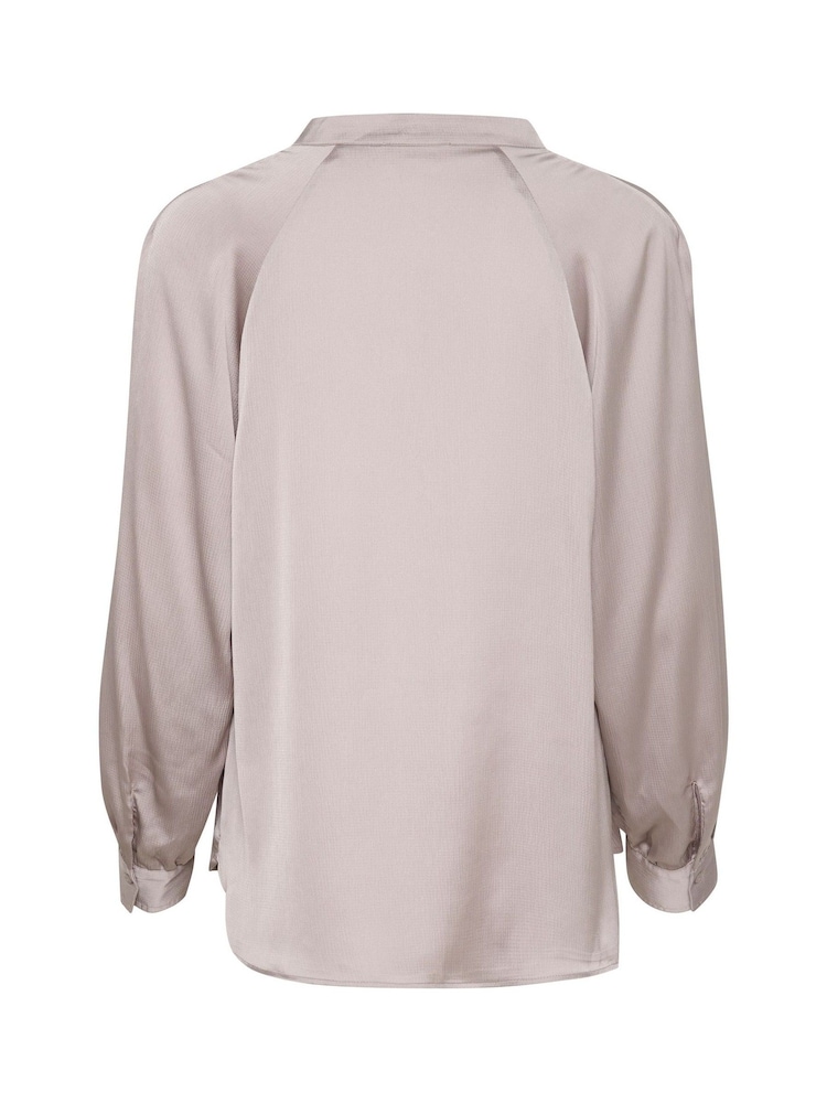 Soaked in Luxury Grey Ioana Long Sleeve Casual Fit Blouse - Image 6 of 6 Soaked in Luxury Grey Ioana Long Sleeve Casual Fit Blouse - Image 6 of 6
