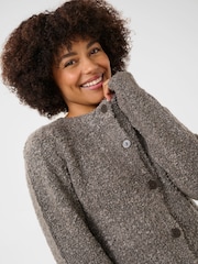 Soaked in Luxury Grey Babbette Boucle Knit Buttons Cardigan - Image 3 of 5