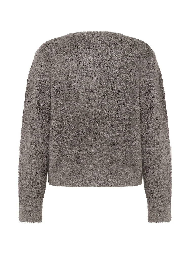 Soaked in Luxury Grey Babbette Boucle Knit Buttons Cardigan - Image 5 of 5