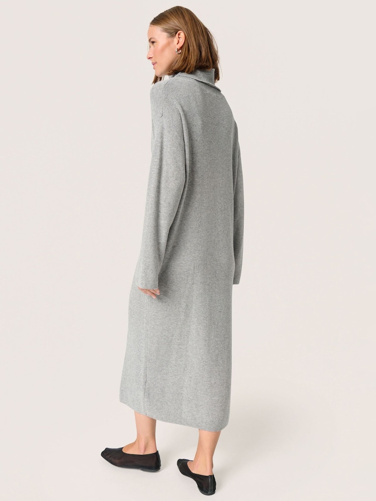Soaked in Luxury Grey Sanja Rollneck Knitted Maxi Dress - Image 1 of 5