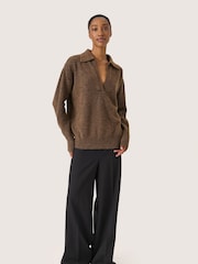Soaked in Luxury Selta Long Sleeves Polo Pullover Jumper - Image 3 of 6
