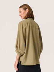 Soaked in Luxury Green Kettie 3/4 Sleeves Loose Fit Blouse - Image 2 of 6