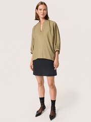 Soaked in Luxury Green Kettie 3/4 Sleeves Loose Fit Blouse - Image 3 of 6