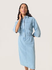 Soaked in Luxury Blue Annabeth Denim Midi Dress - Image 1 of 6