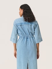Soaked in Luxury Blue Annabeth Denim Midi Dress - Image 2 of 6