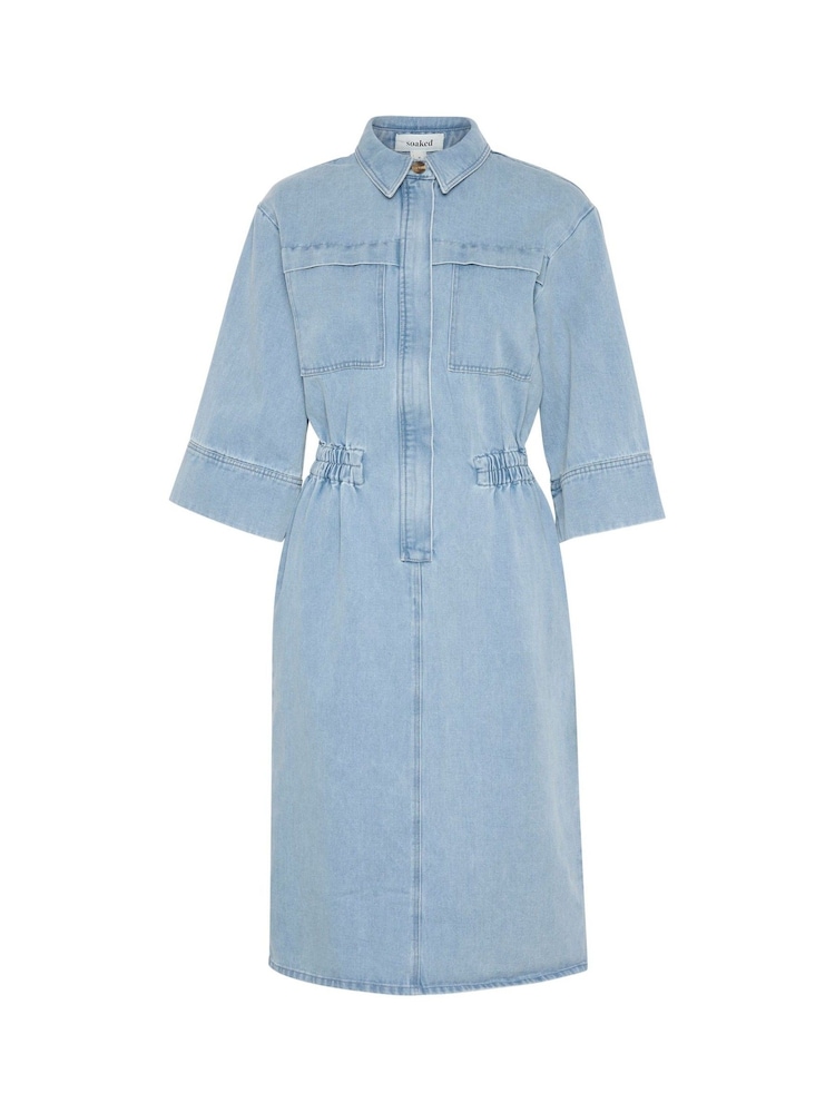 Soaked in Luxury Blue Annabeth Denim Midi Dress - Image 5 of 6