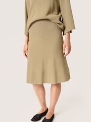 Soaked in Luxury Green Slindianna Knee Length Knit Skirt - Image 1 of 6