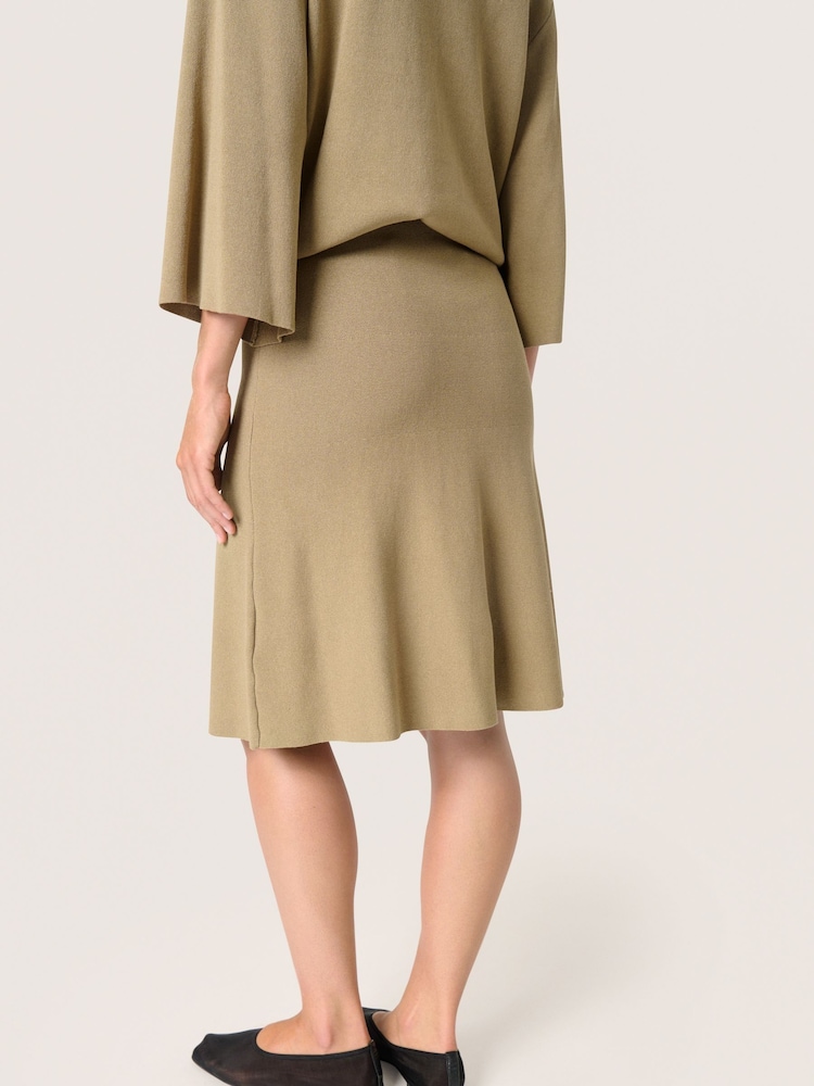 Soaked in Luxury Green Slindianna Knee Length Knit Skirt - Image 2 of 6