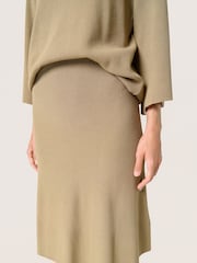 Soaked in Luxury Green Slindianna Knee Length Knit Skirt - Image 4 of 6