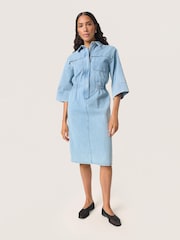 Soaked in Luxury Annabeth Half Sleeves Denim Dress - Image 1 of 6
