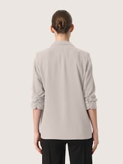 Soaked in Luxury Grey Shirley 3/4 Sleeves Open Front Blazer - Image 2 of 6