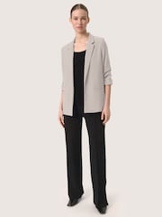 Soaked in Luxury Grey Shirley 3/4 Sleeves Open Front Blazer - Image 3 of 6