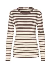 Soaked in Luxury Spina Crew Neck Striped Brown Pullover Jumper - Image 5 of 6