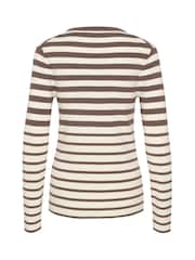Soaked in Luxury Spina Crew Neck Striped Brown Pullover Jumper - Image 6 of 6