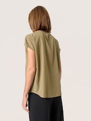 Soaked in Luxury Green Kettie Round Neck Batwing Sleeves Top - Image 4 of 6