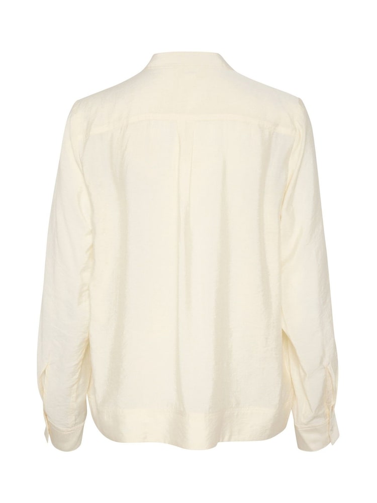 Soaked in Luxury Luxury Leodora V-Notch Neck Satin White Blouse - Image 6 of 6