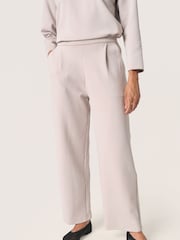 Soaked in Luxury Grey Magana Cropped Straight Legs Trousers - Image 1 of 6