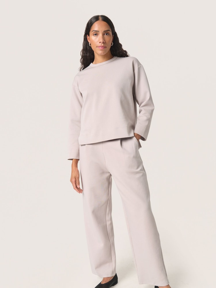 Soaked in Luxury Grey Magana Cropped Straight Legs Trousers - Image 4 of 6