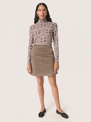 Soaked in Luxury Hanadi Printed Rollneck Brown T-Shirt - Image 3 of 6