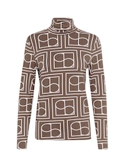 Soaked in Luxury Hanadi Printed Rollneck Brown T-Shirt - Image 5 of 6