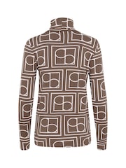 Soaked in Luxury Hanadi Printed Rollneck Brown T-Shirt - Image 6 of 6
