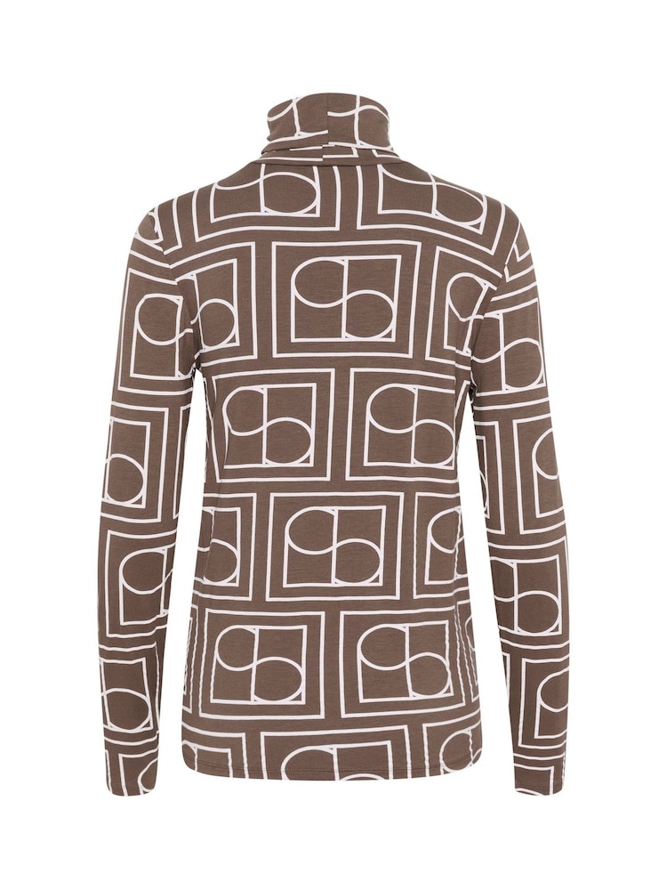 Soaked in Luxury Hanadi Printed Rollneck Brown T-Shirt - Image 6 of 6