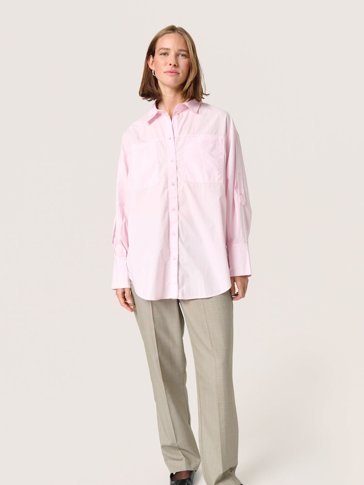 Soaked in Luxury Calico Pink Loose Fit Long Sleeves 100% Cotton Shirt - Image 3 of 6