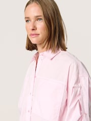 Soaked in Luxury Calico Pink Loose Fit Long Sleeves 100% Cotton Shirt - Image 4 of 6
