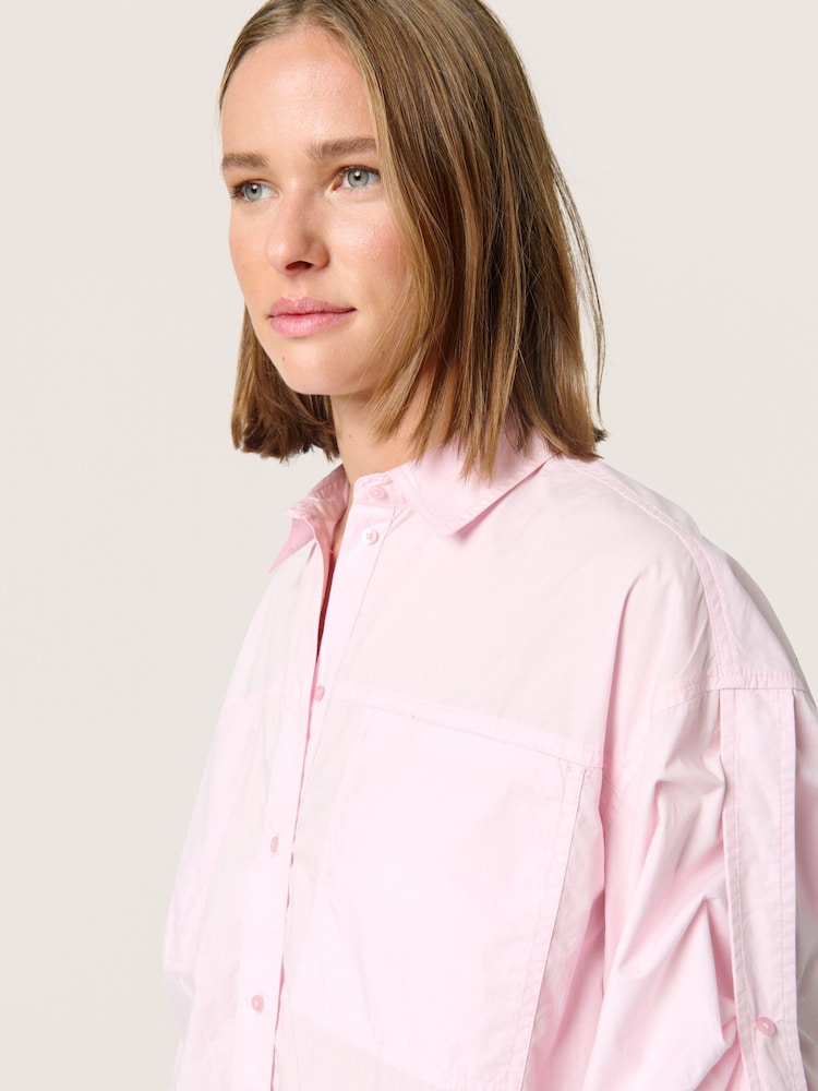 Soaked in Luxury Calico Pink Loose Fit Long Sleeves 100% Cotton Shirt - Image 4 of 6
