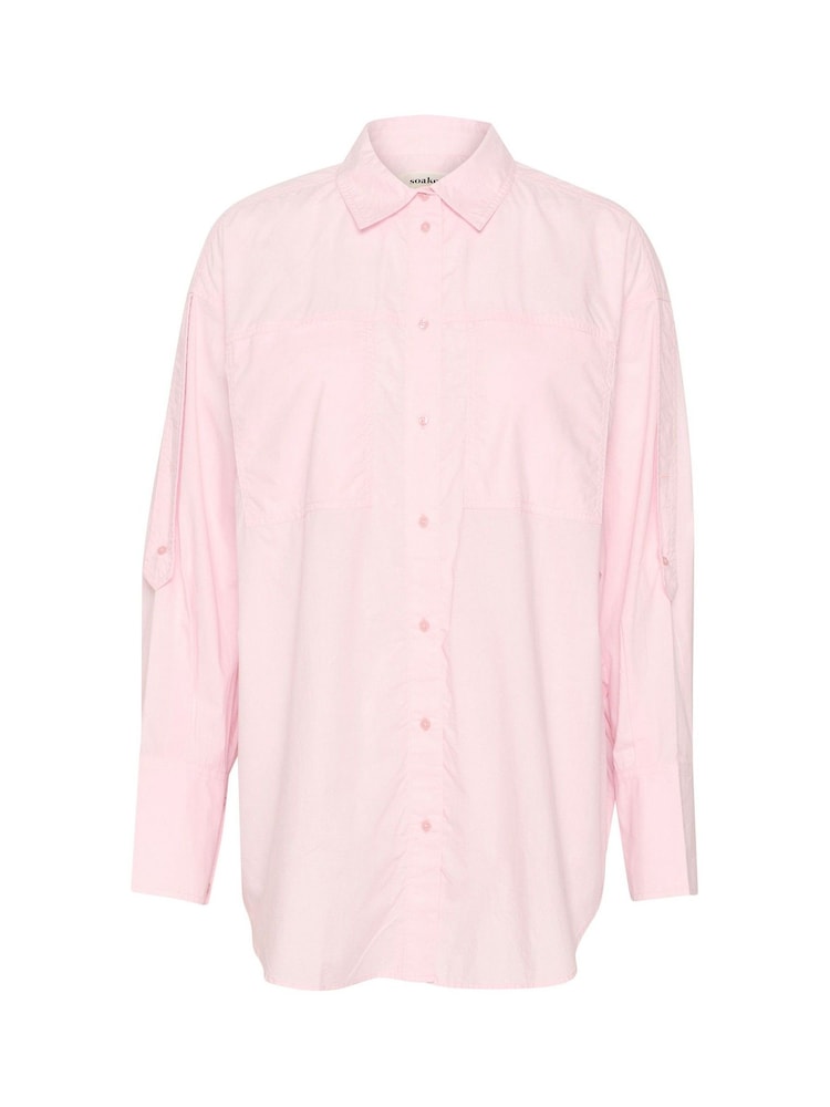 Soaked in Luxury Calico Pink Loose Fit Long Sleeves 100% Cotton Shirt - Image 5 of 6
