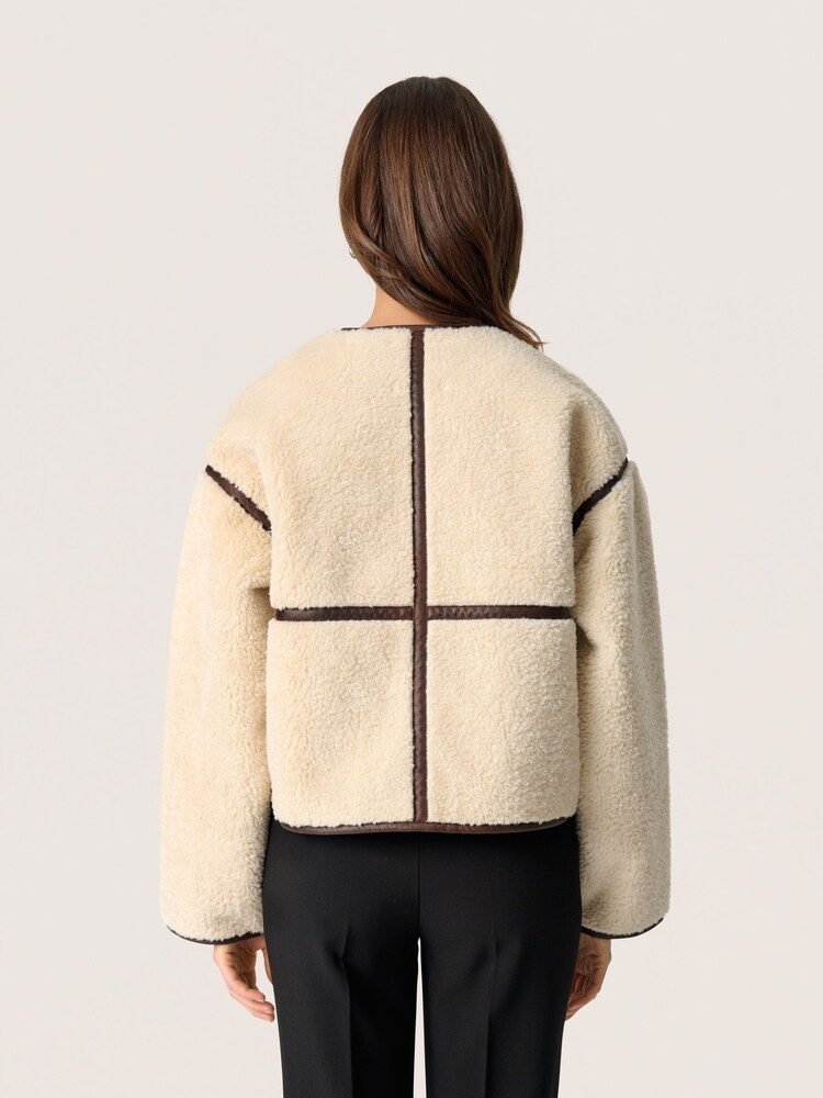 Soaked in Luxury Isola Faux Fur With Buttons White Jacket - Image 2 of 5 Soaked in Luxury Isola Faux Fur With Buttons White Jacket - Image 2 of 5