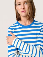 Soaked in Luxury Blue Spina Crew Neck Striped Pullover Jumper - Image 4 of 6