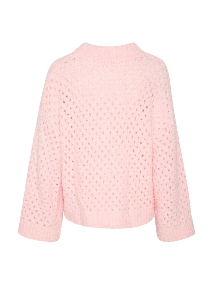 Soaked in Luxury Pink Babbette Hole Knit Loose Fit Pullover Jumper - Image 6 of 6