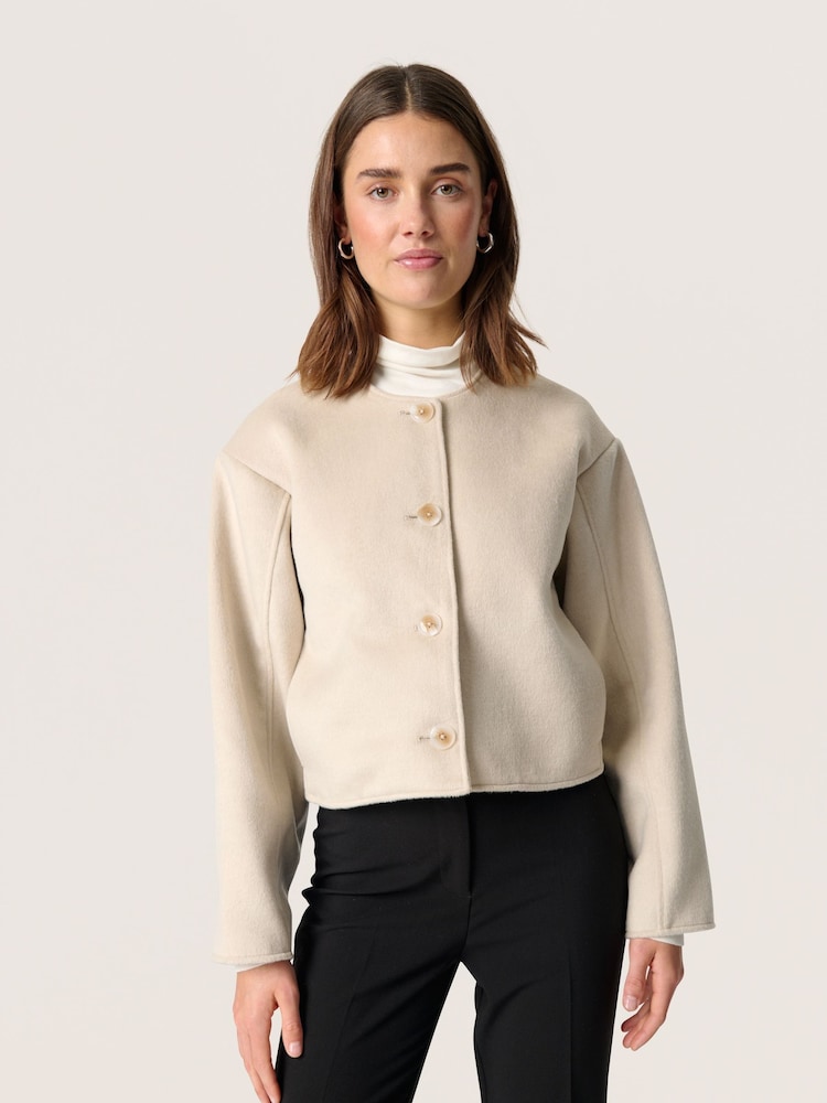 Soaked in Luxury Jada Boxy Fit Cropped Buttons Jacket - Image 1 of 6