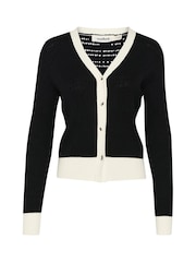 Soaked in Luxury Sanja Buttons V-Neck Two Tone Cardigan - Image 4 of 5