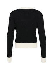 Soaked in Luxury Sanja Buttons V-Neck Two Tone Cardigan - Image 5 of 5