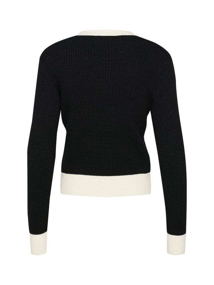 Soaked in Luxury Sanja Buttons V-Neck Two Tone Cardigan - Image 5 of 5