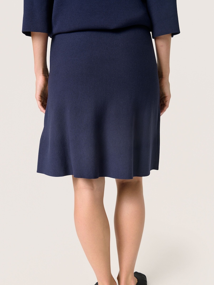 Soaked in Luxury Blue Indianna Knit Knee Length Skirt - Image 2 of 6 Soaked in Luxury Blue Indianna Knit Knee Length Skirt - Image 2 of 6