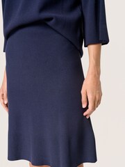 Soaked in Luxury Blue Indianna Knit Knee Length Skirt - Image 4 of 6