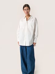 Soaked in Luxury Calico Loose Fit Button Up White 100% Cotton  Shirt - Image 3 of 6
