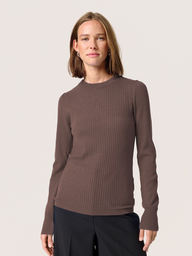 Soaked in Luxury Slim Fit Spina Crew Neck Pullover Jumper - Image 1 of 5 Soaked in Luxury Slim Fit Spina Crew Neck Pullover Jumper - Image 1 of 5