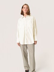Soaked in Luxury Calico Loose Fit 100% Cotton Long Sleeves White Shirt - Image 3 of 6