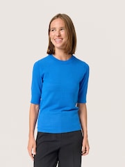 Soaked in Luxury Spina Short Sleeve Rib Knit  Pullover T-shirt - Image 1 of 6
