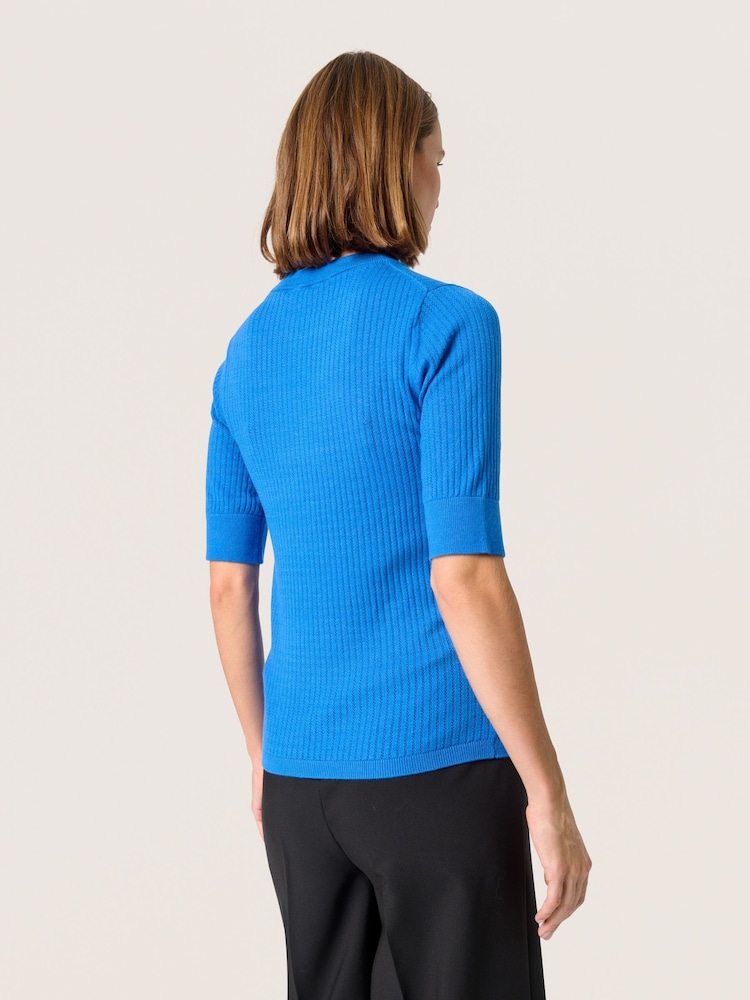 Soaked in Luxury Spina Short Sleeve Rib Knit  Pullover T-shirt - Image 2 of 6