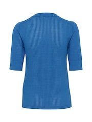 Soaked in Luxury Spina Short Sleeve Rib Knit  Pullover T-shirt - Image 6 of 6